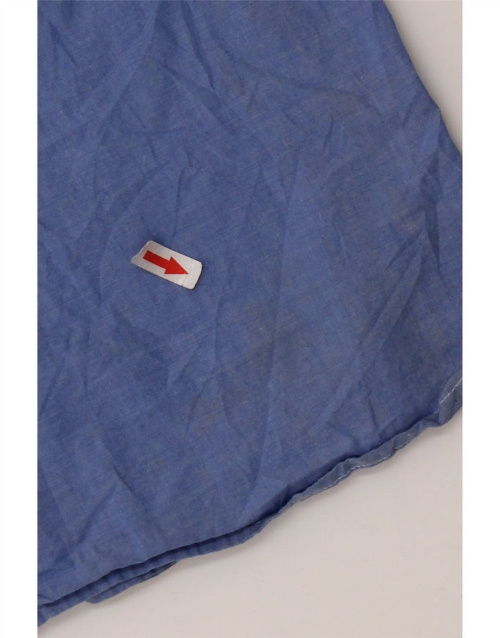 Superdry Herren-Kurzarmhemd aus mittelblauer Baumwolle