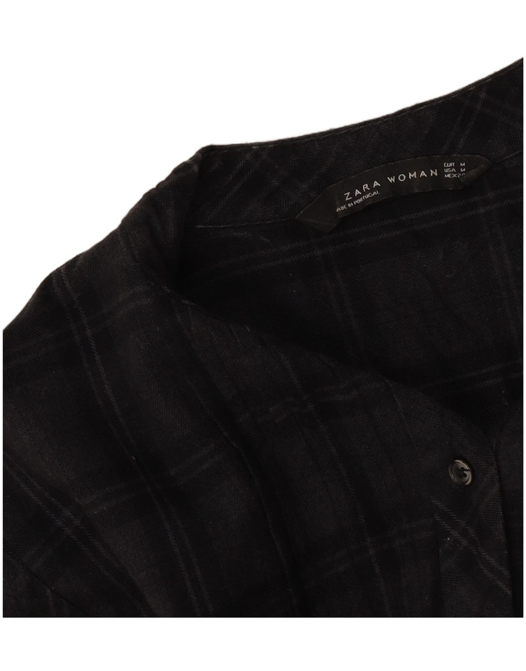 Zara Damen Langarm-Etuikleid UK 14 Mittelgrau kariert