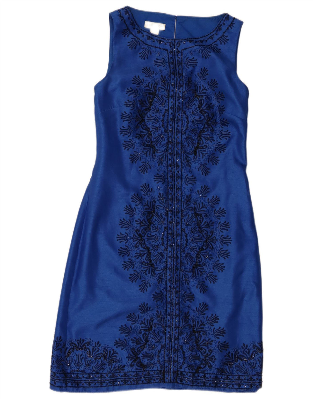 Monsoon Ärmelloses Damen-Etuikleid, Größe S, Blau, Paisleymuster, Polyester