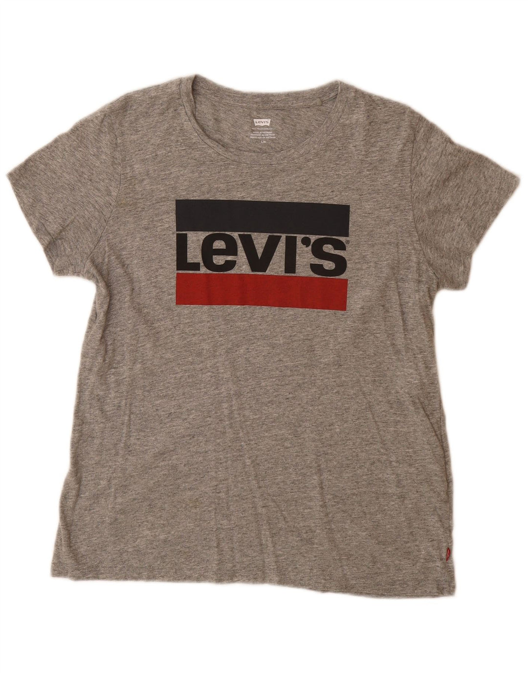 Levi's Damen-T-Shirt mit Grafik, UK 14, Größe L, Grau, Baumwolle