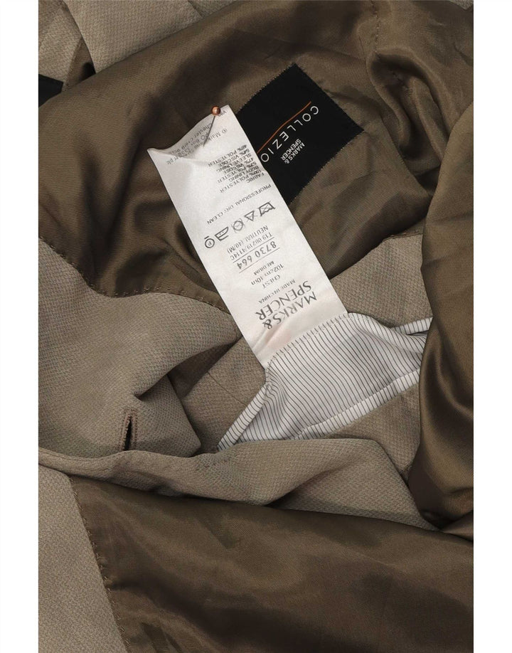 Marks & Spencer Herren-Blazer mit 2 Knöpfen, UK 40, mittelbeigefarbenes Polyester