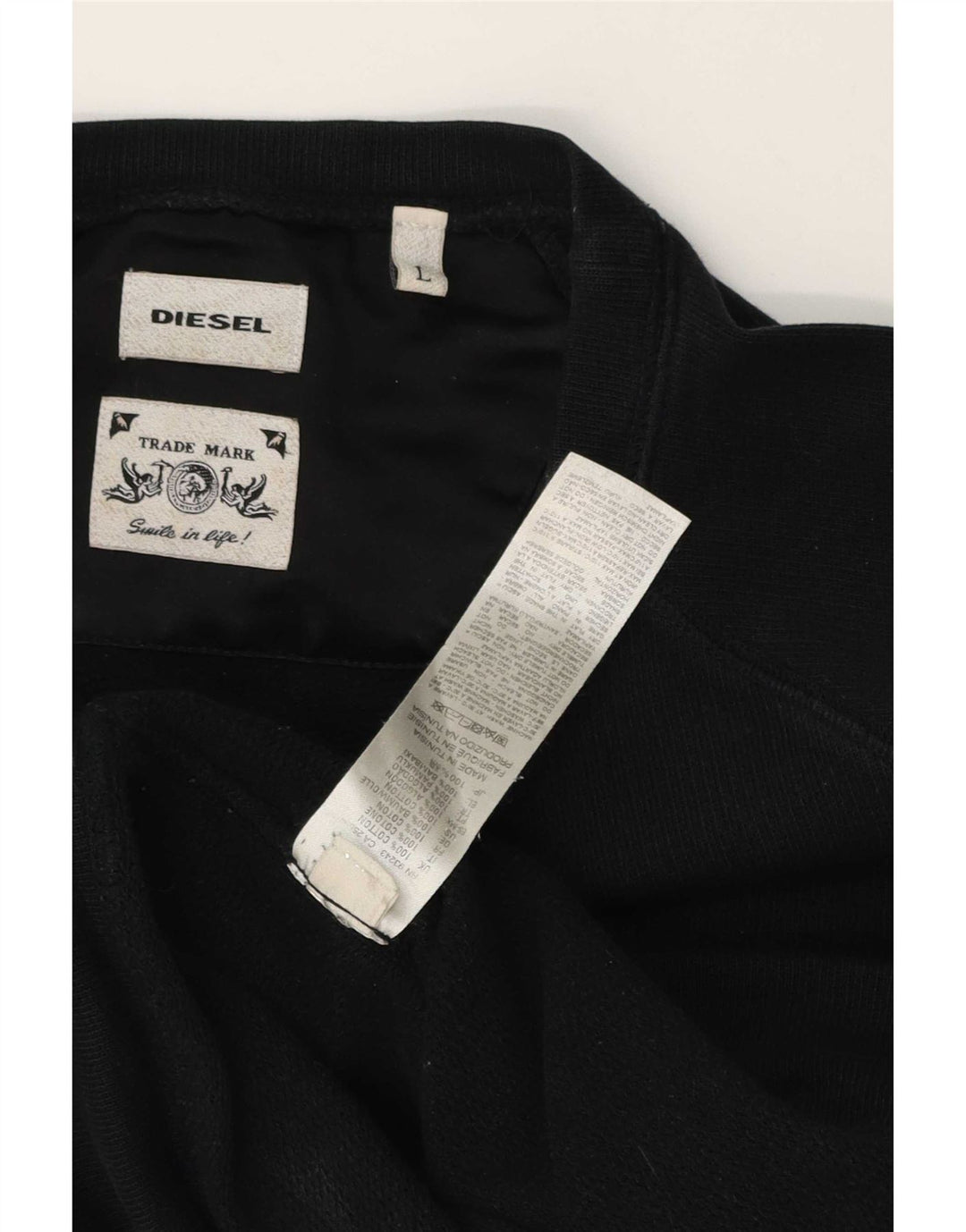 Diesel Herren-Sweatshirt-Pullover, große schwarze Baumwolle