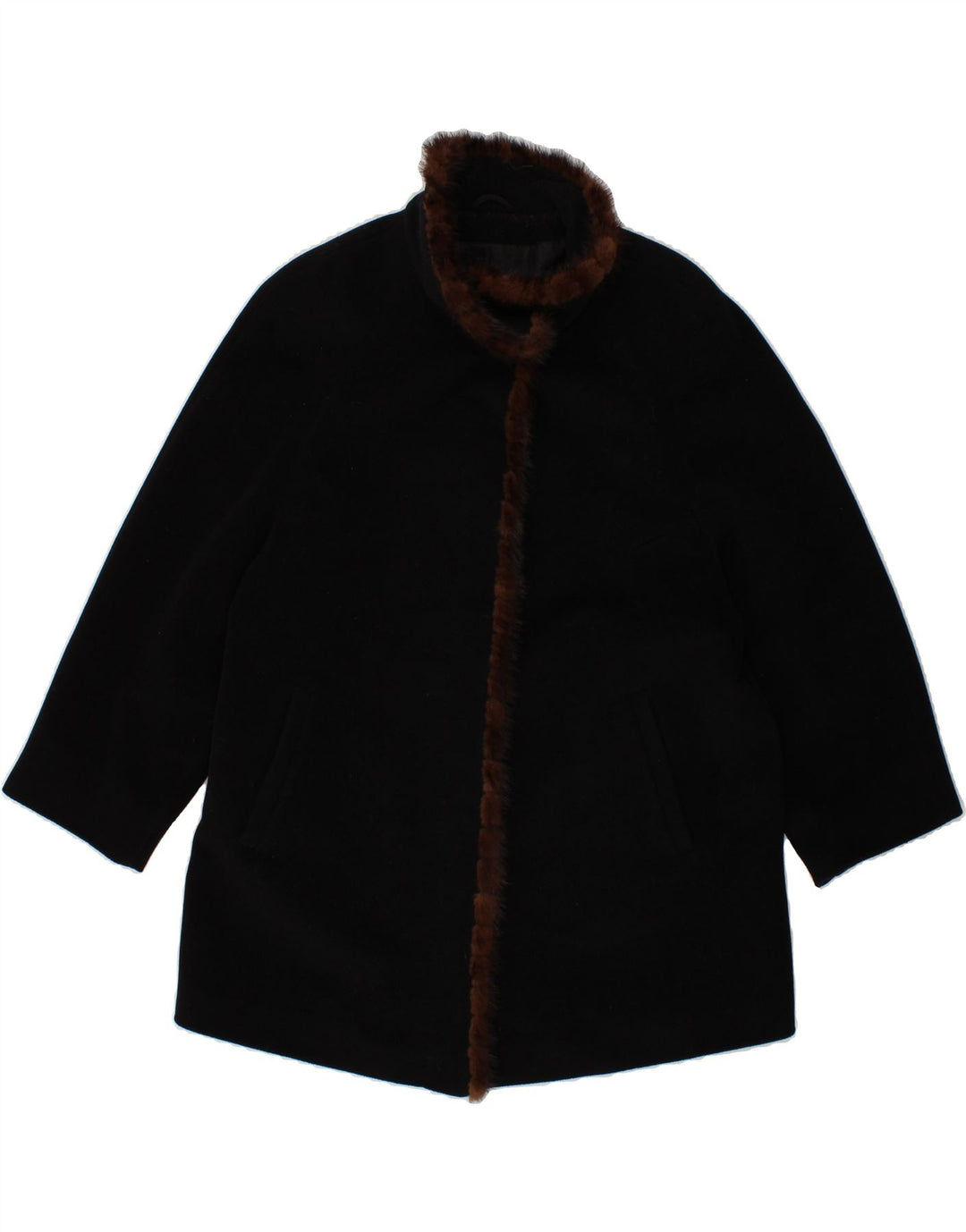 HUCKE Womens Oversized Overcoat UK 18 XL Black Vintage Hucke and Second-Hand Hucke from Messina Hembry 