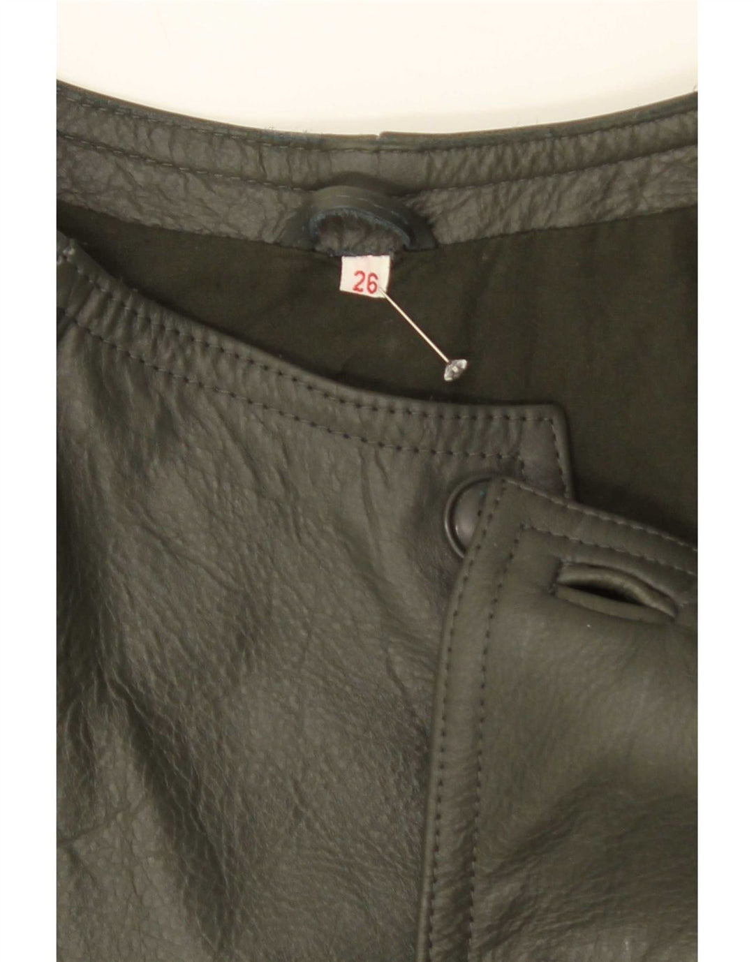 Vintage Herren-Reitlederjacke UK 38 Mittelgrüner Farbblock