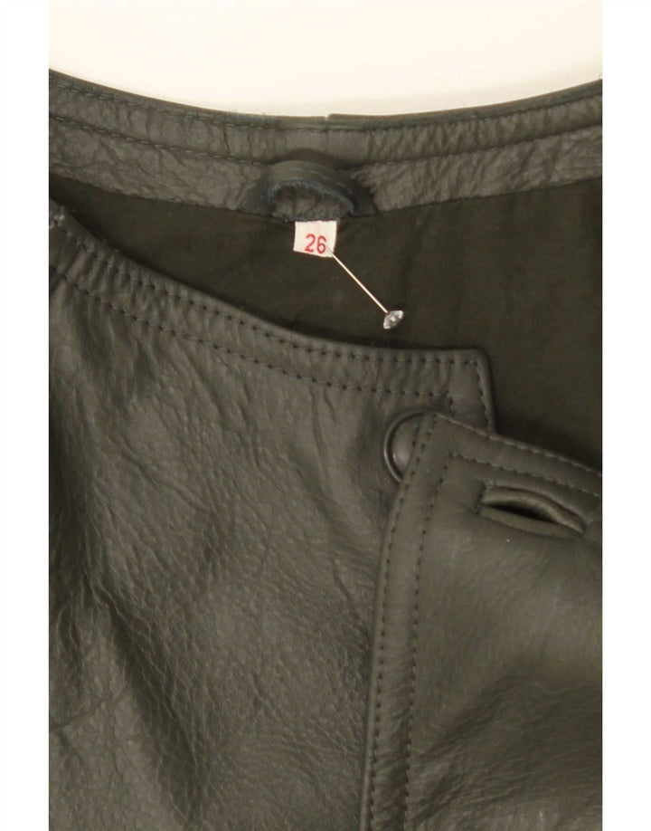 Vintage Herren-Reitlederjacke UK 38 Mittelgrüner Farbblock