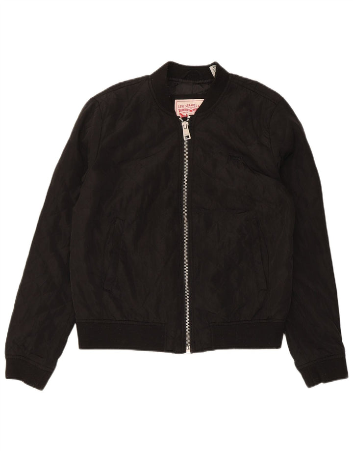 Levi's Damen Bomberjacke UK 14 Mittelschwarzes Polyester