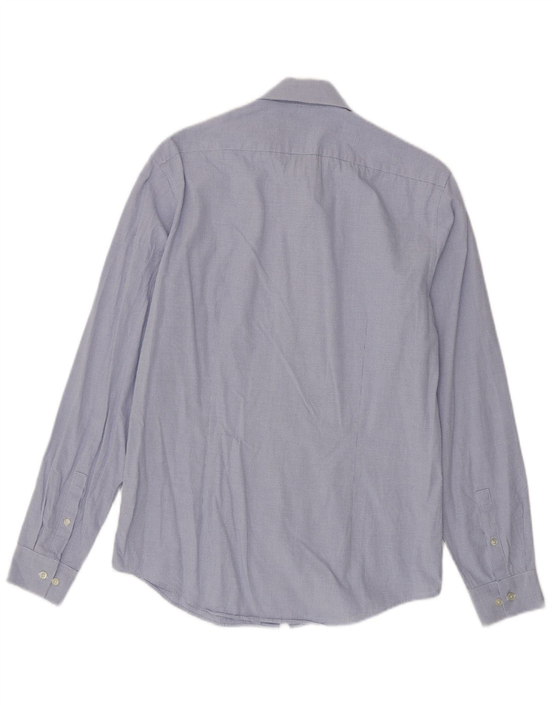 Tailliertes Herrenhemd von Calvin Klein, Größe 38 15, mittelblaue Gingham-Baumwolle