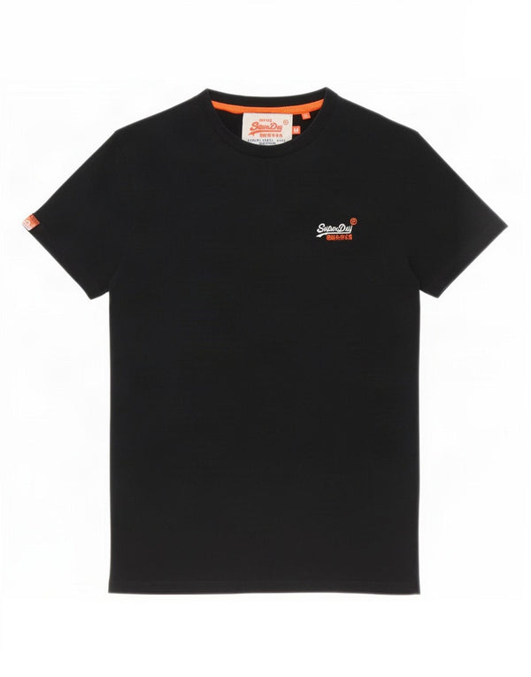 Superdry Herren T-Shirt-Oberteil aus mittelschwarzer Baumwolle