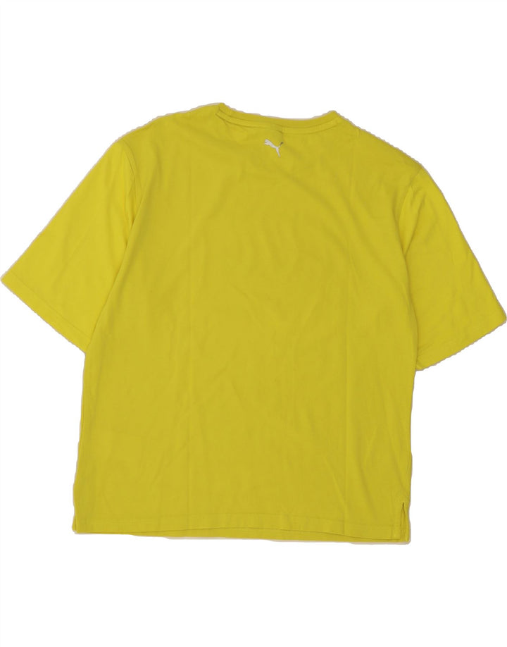 PUMA Womens Graphic T-Shirt Top UK 14 Medium Yellow Cotton Vintage Puma and Second-Hand Puma from Messina Hembry 