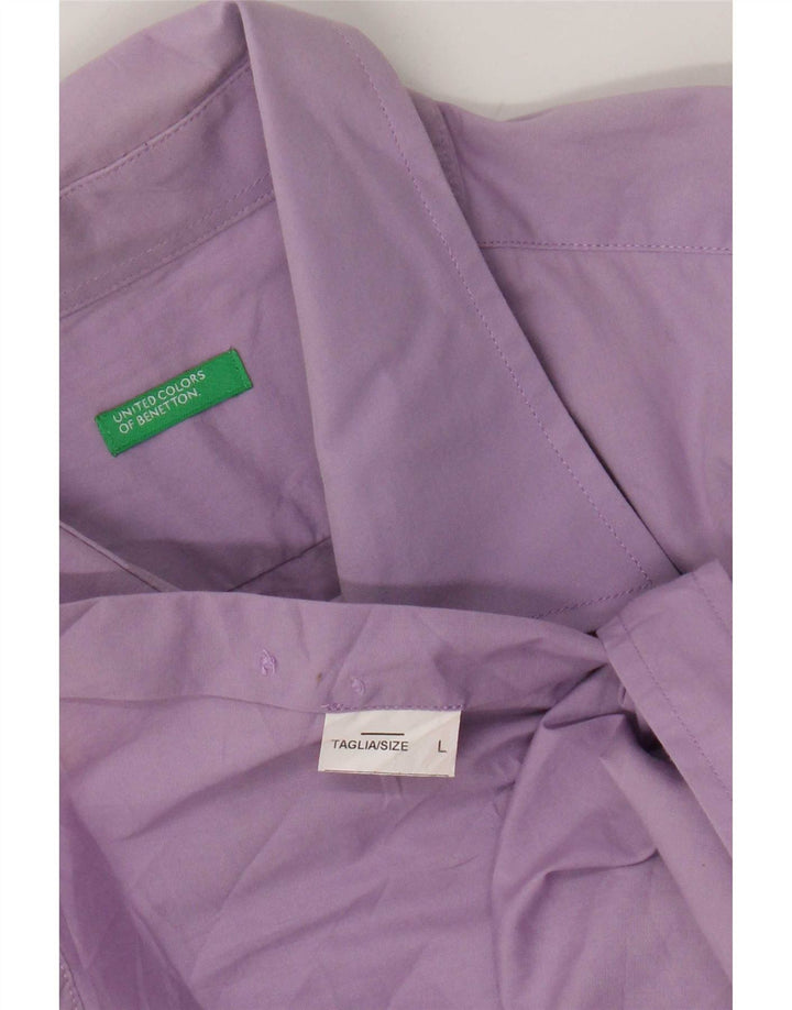 Benetton Herrenhemd Large Lila