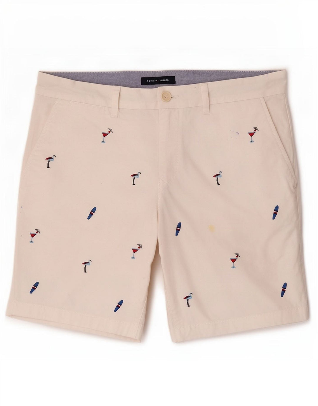 Tommy Hilfiger Herren-Chinoshorts mit Grafik, W31, mittelweiß