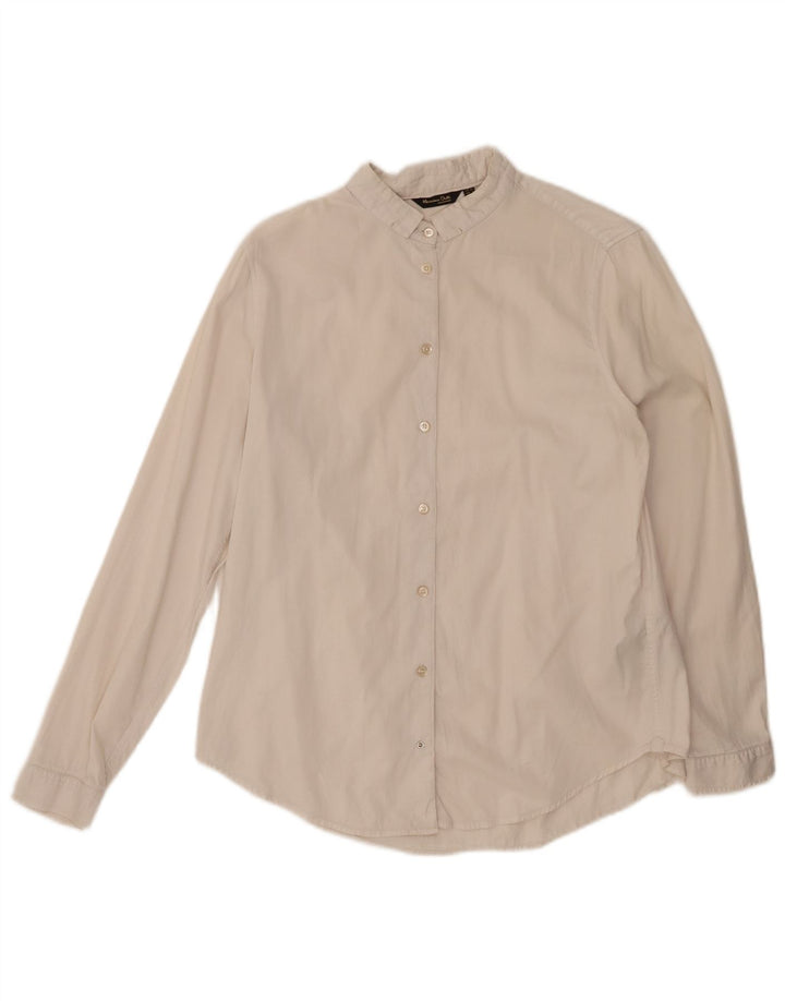 MASSIMO DUTTI Womens Shirt EU 40 Medium White Cotton