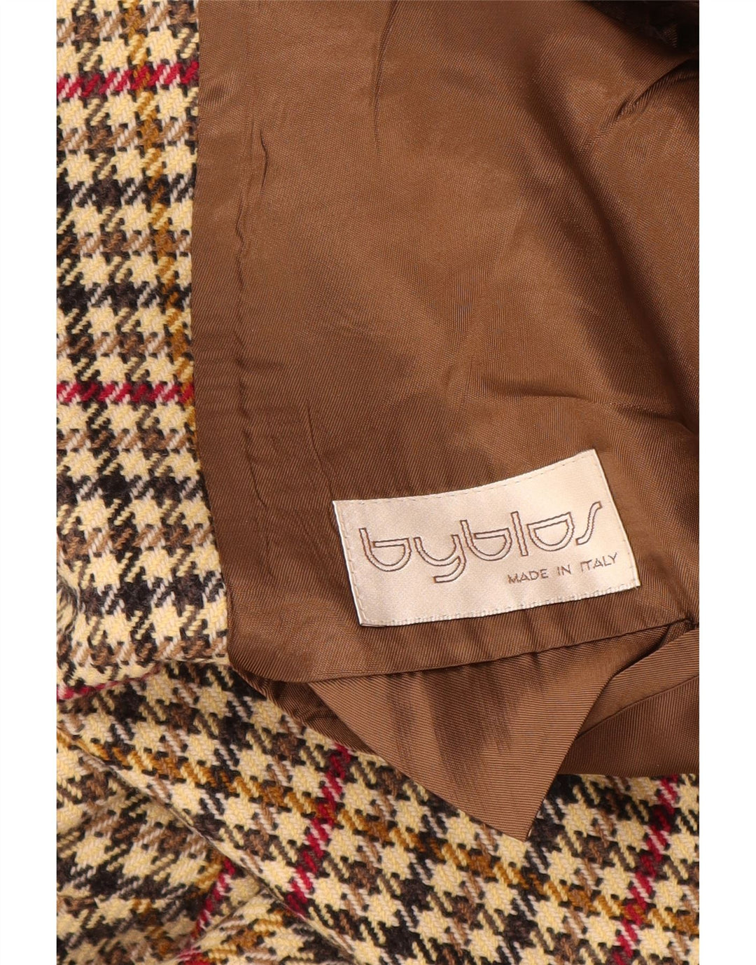 BYBLOS Herren 2-Knopf-Blazerjacke IT 52 XL Beige Hahnentrittwolle