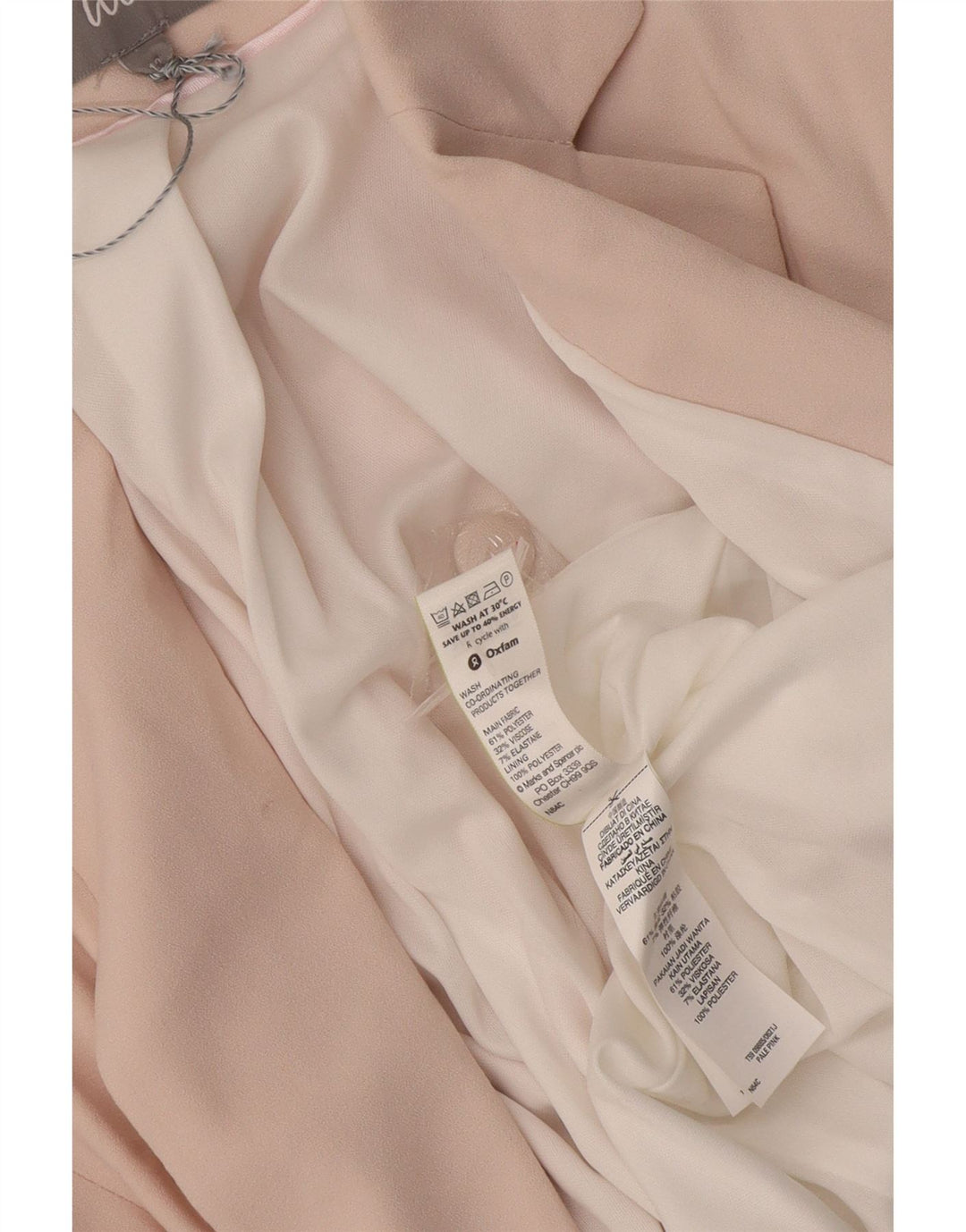 Marks & Spencer Offene Blazerjacke für Damen mit 3/4-Ärmeln, UK 12, Mittelrosa