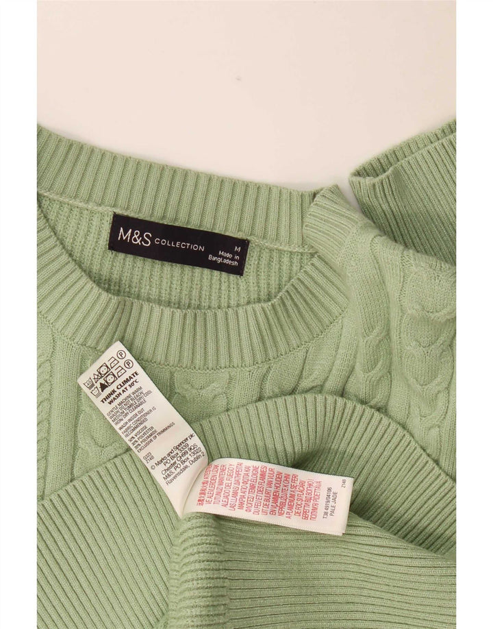 Marks & Spencer Damen-Pullover mit Rundhalsausschnitt, Gr. 14, mittelgrüne Viskose