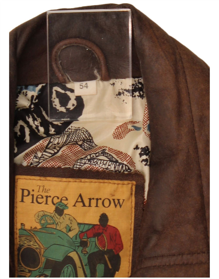 PIERCE ARROW Herren Ledermantel EU 54 2XL Braun