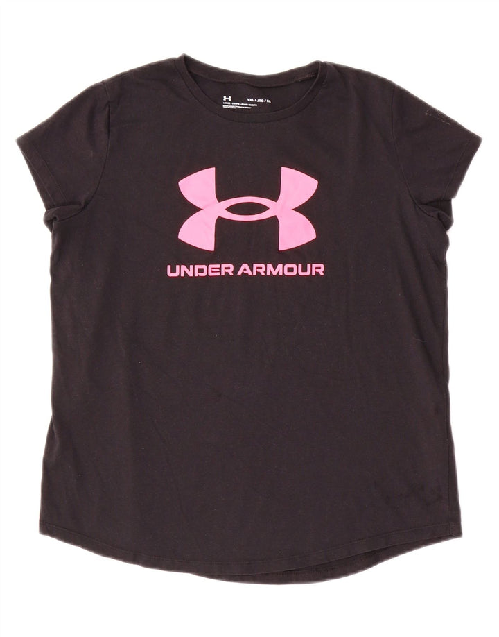 UNDER ARMOUR Mädchen Loose Fit Graphic T-Shirt Top 13–14 Jahre XL Schwarz