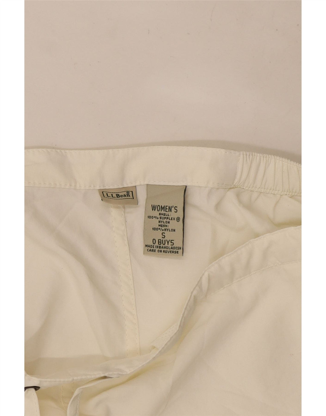 L.L.Bean Damen Capri-Hose, gerade, Größe S, W27, L22, weißes Nylon
