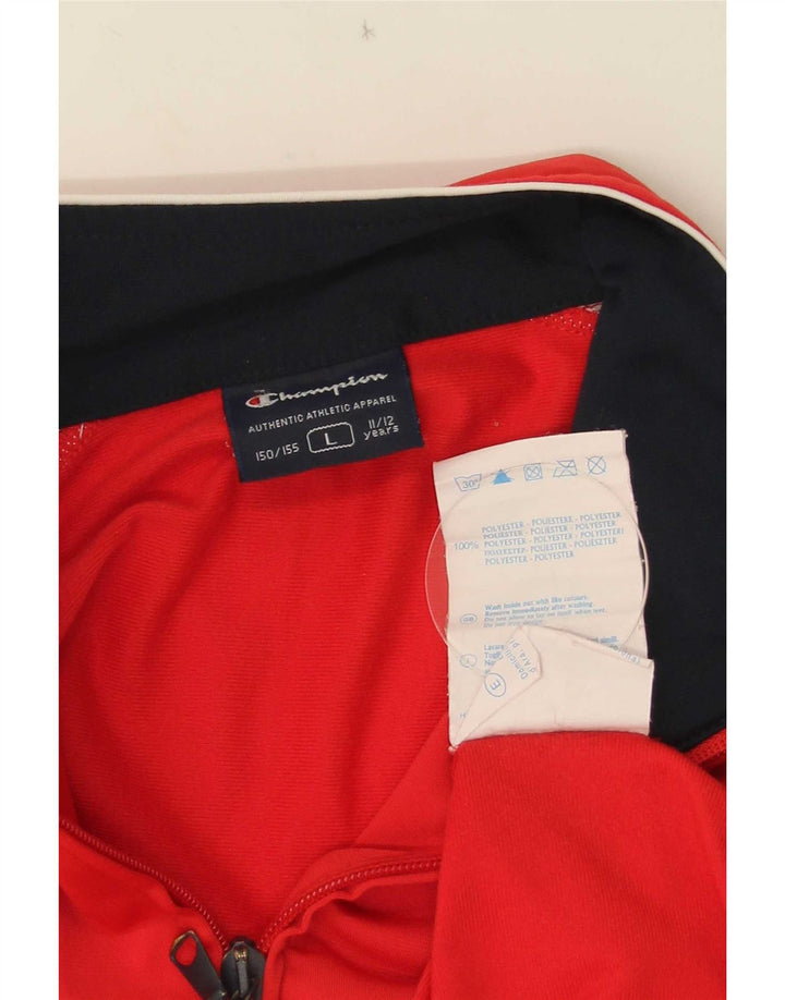 Champion Jungen-Trainingsanzug-Top-Jacke, 11–12 Jahre, Größe L, Rot, Farbblock
