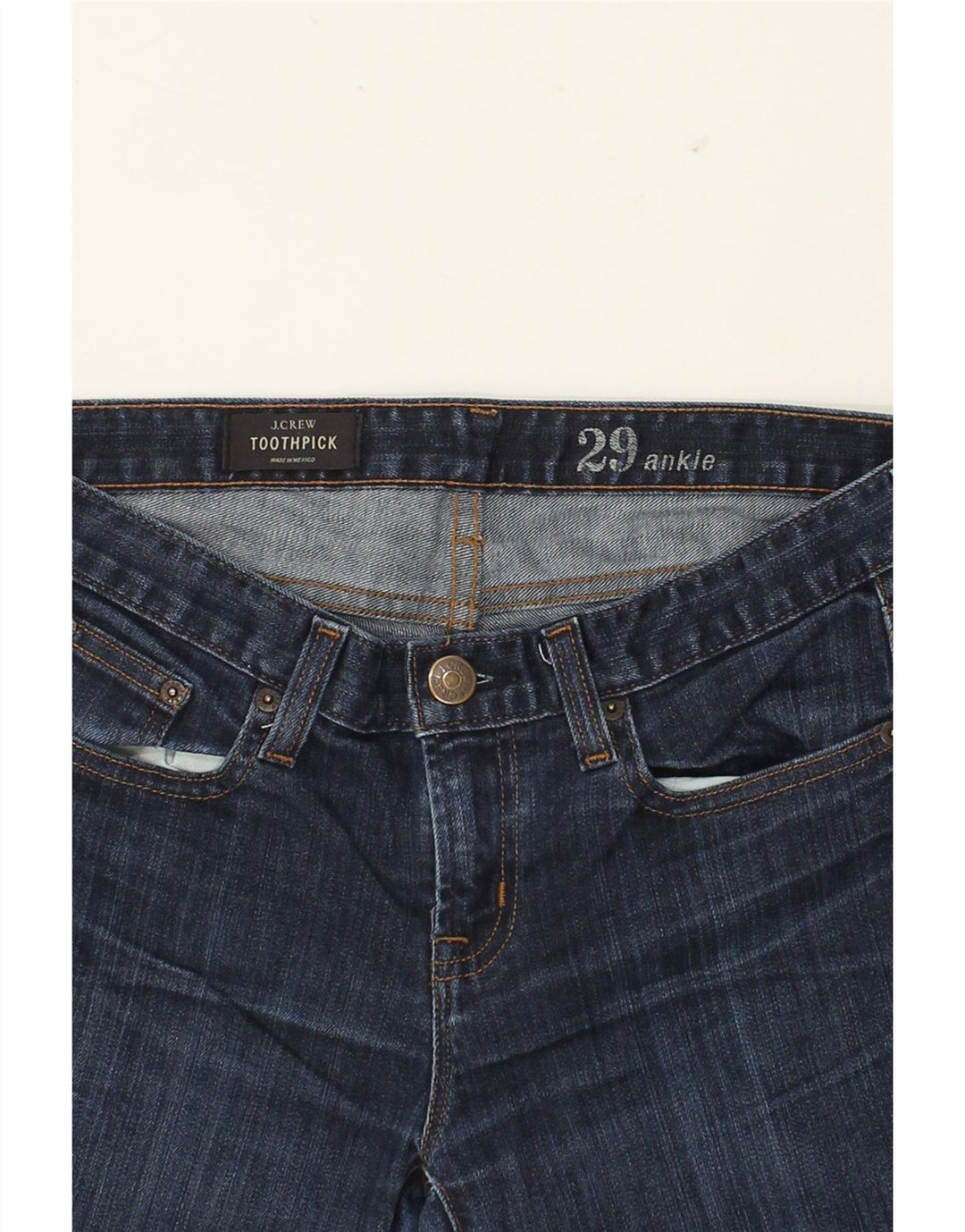 J. CREW Womens Toothpick Slim Jeans W29 L28  Navy Blue Cotton Vintage J. Crew and Second-Hand J. Crew from Messina Hembry 