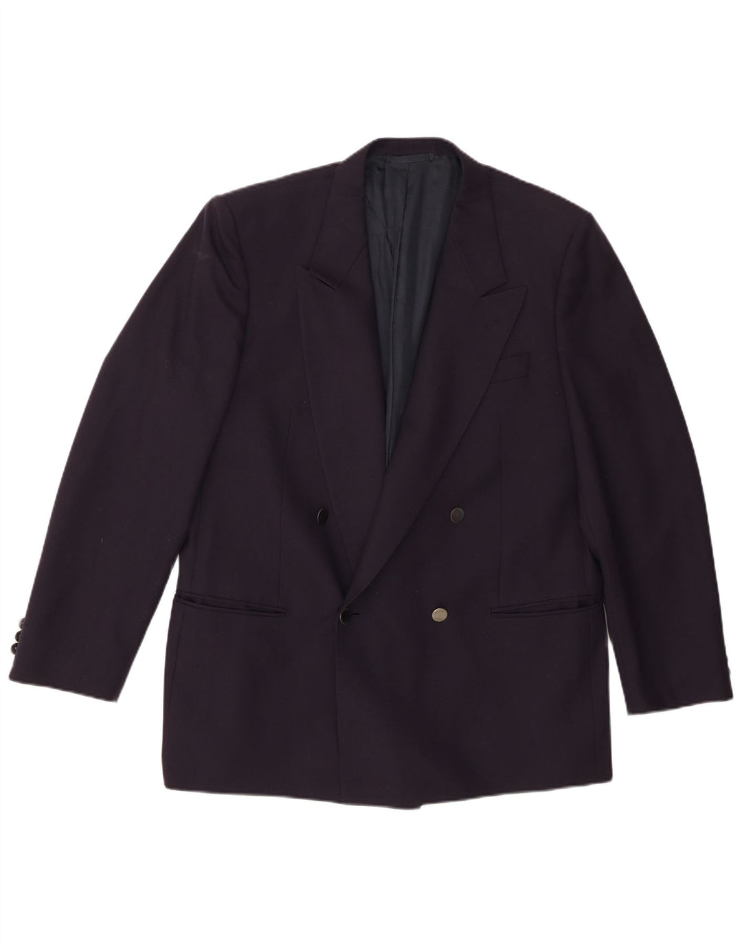 Lubiam Herren-Zweireiher-Blazer IT 54 2XL Marineblaue Schurwolle