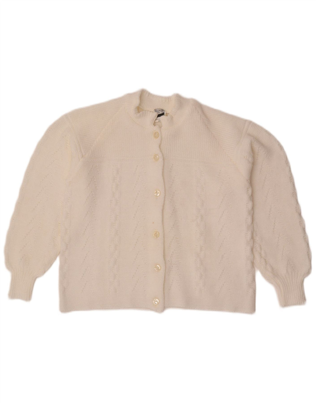 Bayer Damen Crop Cardigan Pullover UK 8 Small Weiß Polyacryl