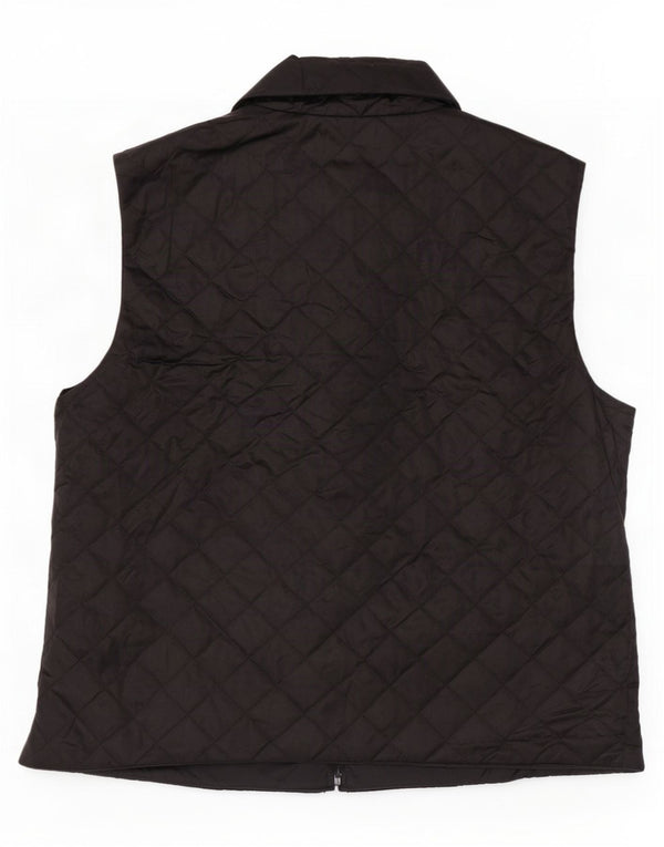 Benetton Damen Steppweste UK 16 Large Schwarz Polyamid