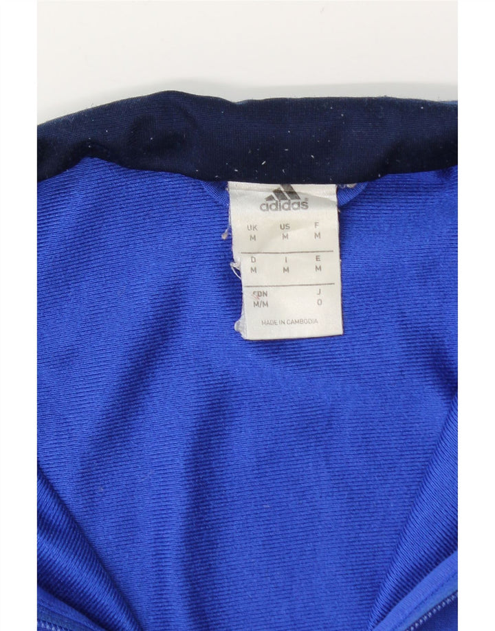 Adidas Herren-Trainingsanzug-Top-Jacke aus mittelblauem Colourblock-Polyester