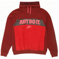Nike Damen Grafik-Sweatshirt-Pullover UK 14 Mittelrote Colourblock-Baumwolle