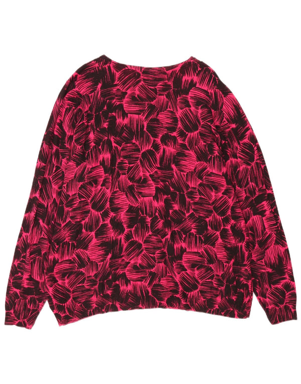 Marks & Spencer Damen-Cardigan-Pullover UK 22 3XL Rosa Blumenviskose