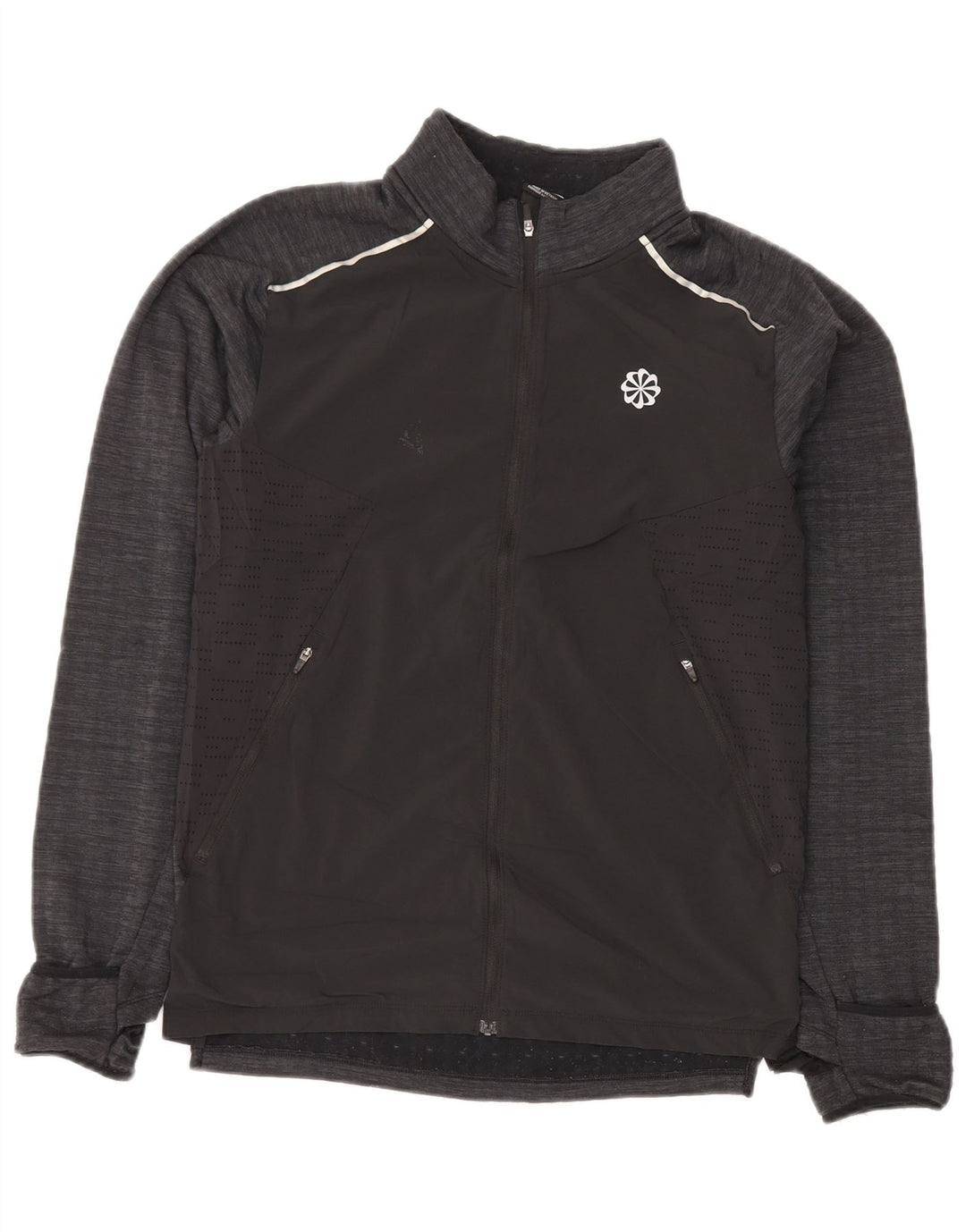 Nike Herren-Trainingsanzug-Oberteil, Jacke, klein, schwarz geflecktes Polyester
