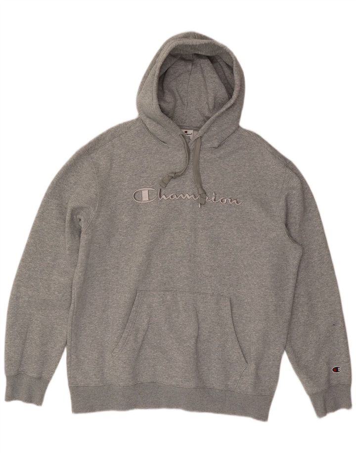 CHAMPION Herren-Kapuzenpullover mit Grafik, XL, grau meliert, Baumwolle