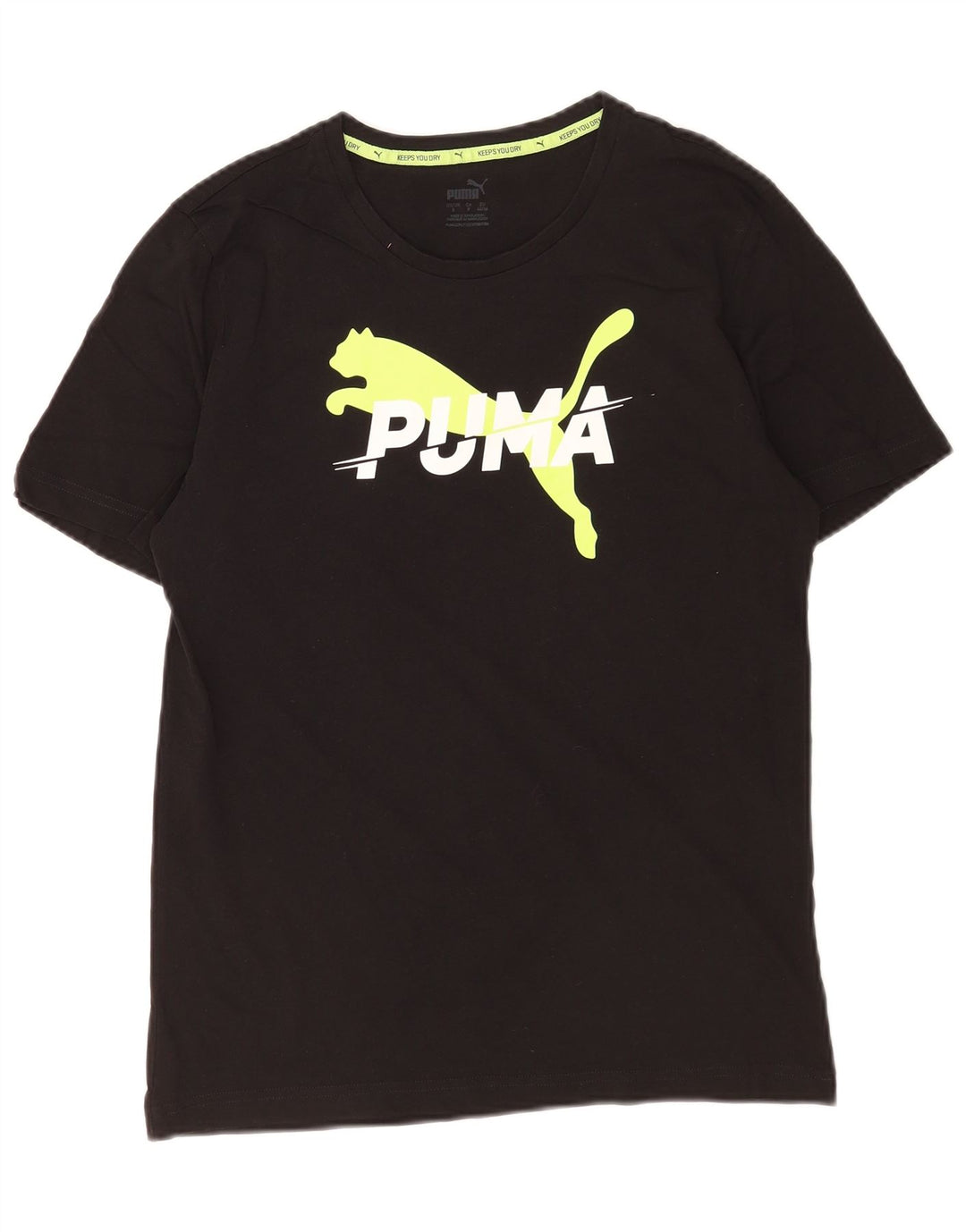 Puma Herren Grafik T-Shirt Top Small Schwarz