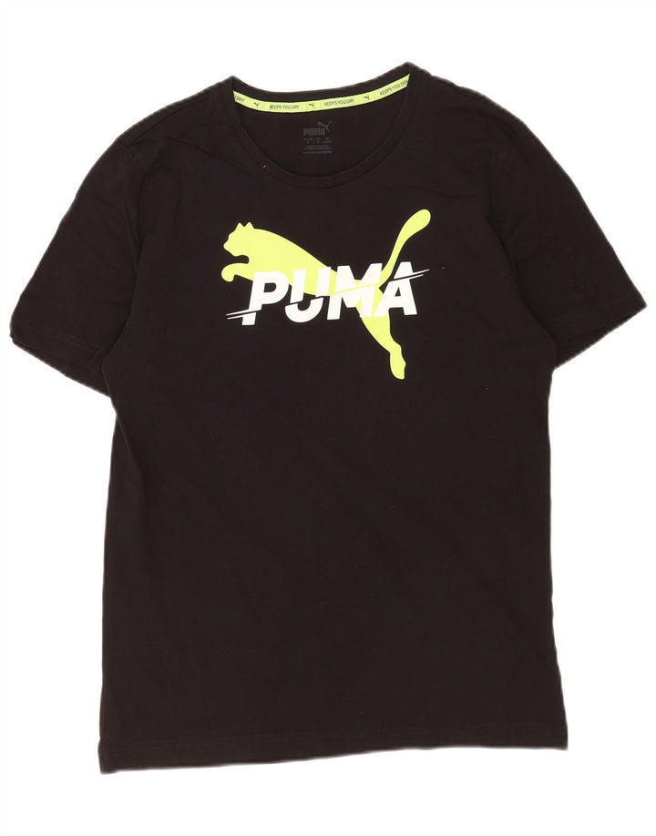 Puma Herren Grafik T-Shirt Top Small Schwarz