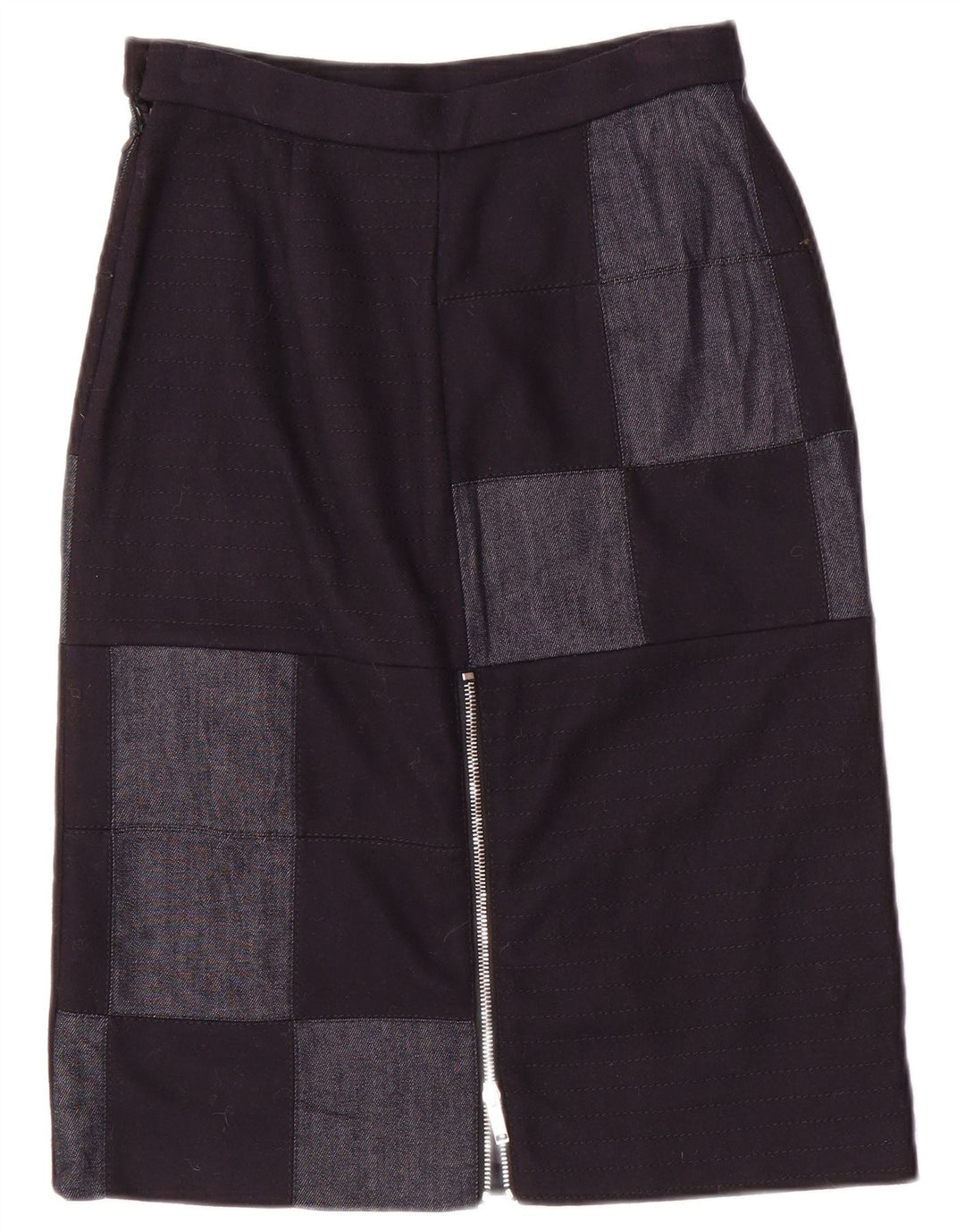Iceberg Damen Midirock IT 40 Small W26 Marineblaues Patchwork-Nylon