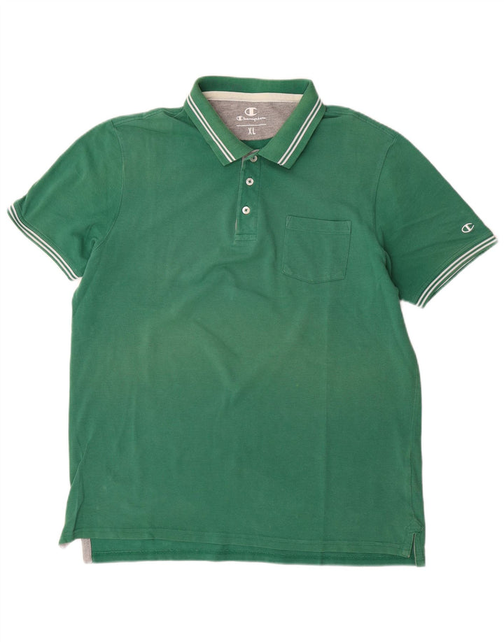 Champion Herren Poloshirt XL, grüne Baumwolle