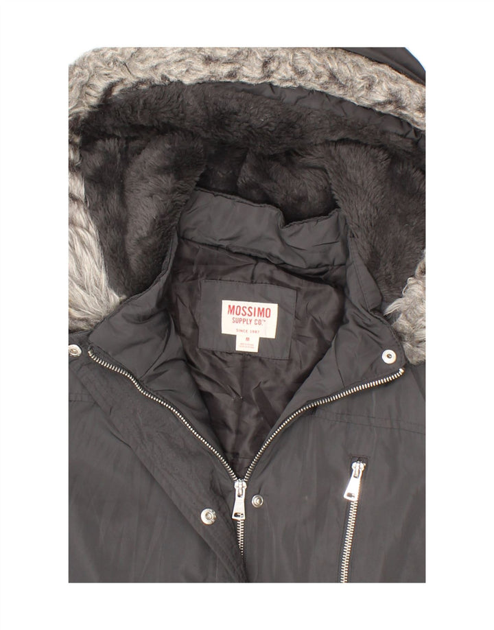 MOSSIMO Womens Hooded Parka Jacket UK 14 Medium Grey Polyester Vintage Mossimo and Second-Hand Mossimo from Messina Hembry 
