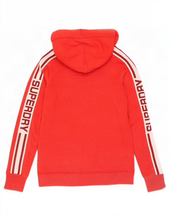 Superdry Graphic Hoodie-Pullover für Damen, UK 10, Größe S, Rot, Colourblock-Baumwolle