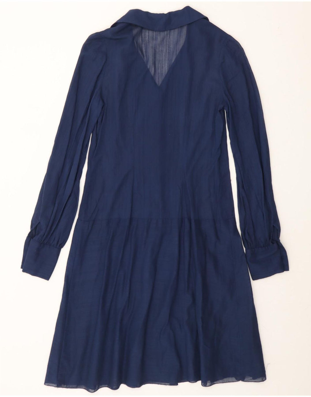 VINTAGE Womens Pullover Shirt Dress IT 44 Medium Navy Blue Vintage Vintage and Second-Hand Vintage from Messina Hembry 