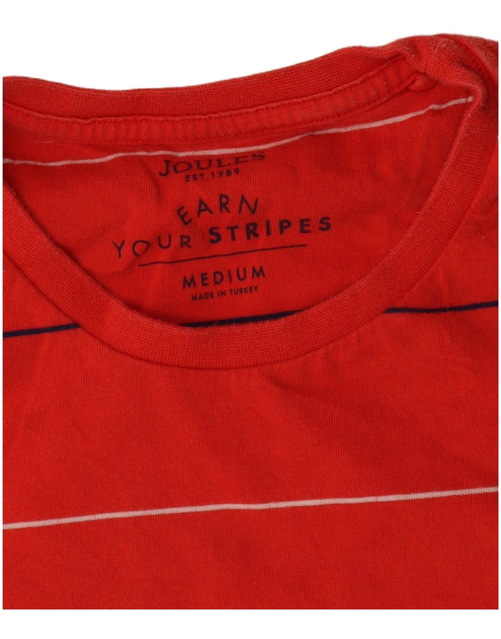 Joules Herren-T-Shirt-Oberteil aus mittelroter, gestreifter Baumwolle