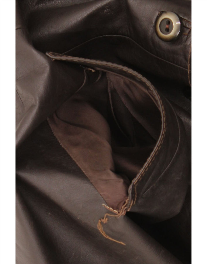 Vintage Herren Ledermantel UK 38 Mittelbraun