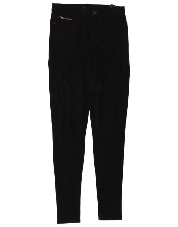 Marks & Spencer Damen Skinny Jeans UK 10 Small W28 L30 Schwarze Baumwolle
