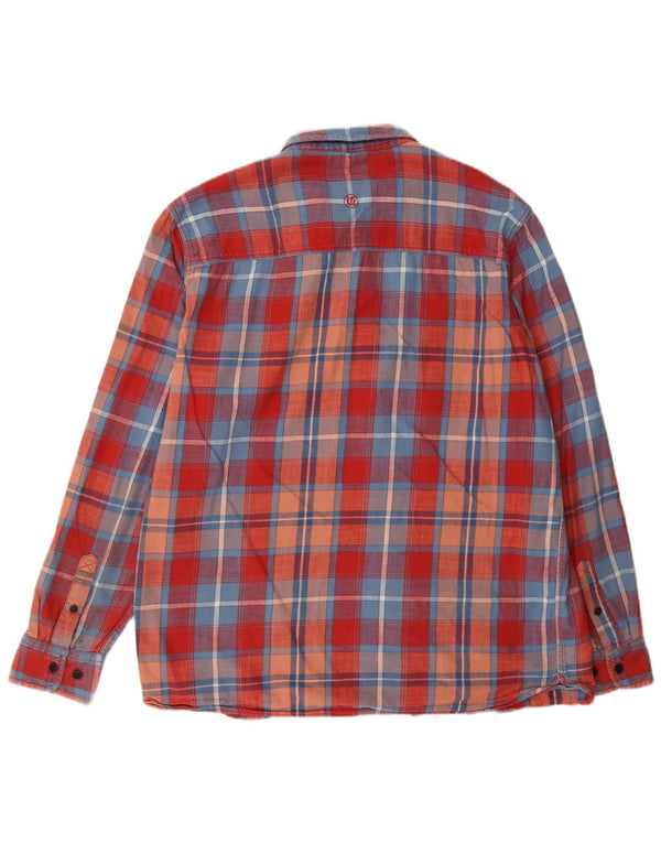 Fat Face Herren-Flanellhemd XL, rot kariert, Baumwolle