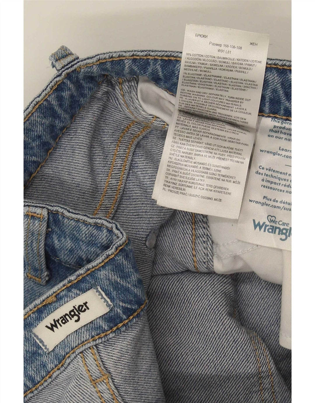 Wrangler Herren Mom Straight Jeans W36 L32 Blaue Baumwolle