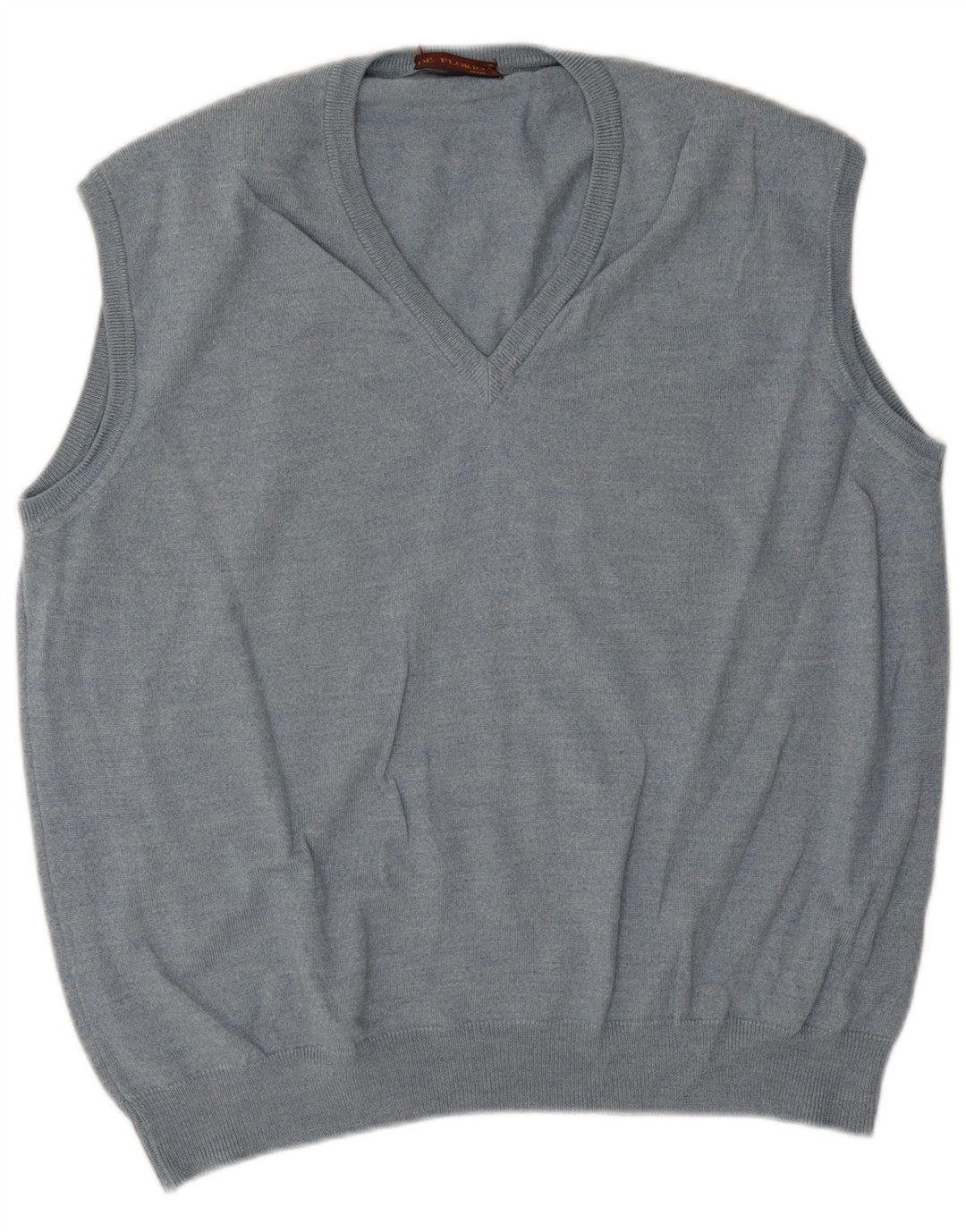 Vintage Herren Weste Tank Top Groß Blau Schurwolle