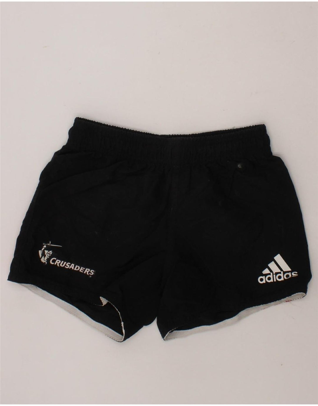 ADIDAS Boys Crusaders Graphic Sport Shorts 7-8 Years  Black Polyester Vintage Adidas and Second-Hand Adidas from Messina Hembry 