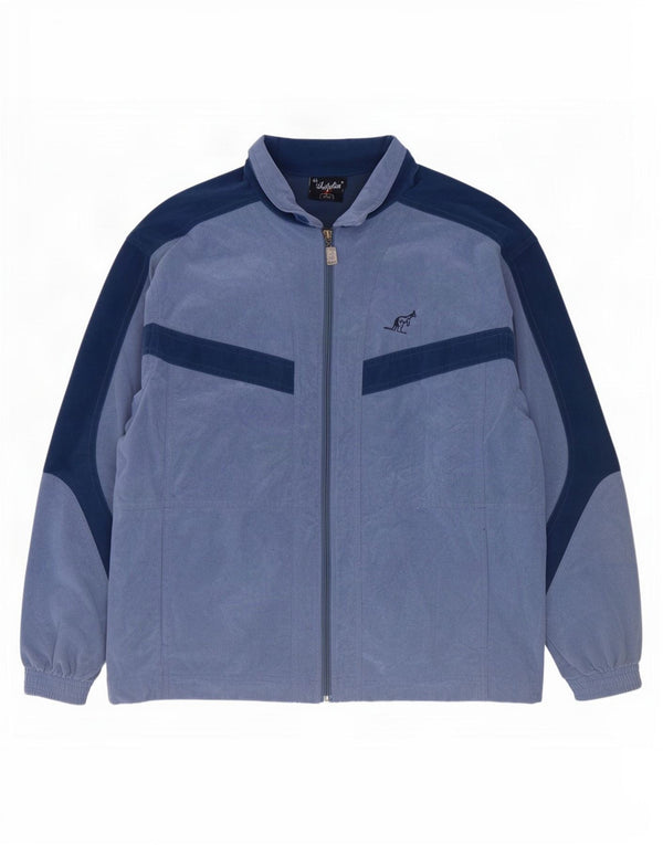 AUSTRALIAN L'ALPINA Herren-Trainingsanzug-Oberteiljacke UK 46 XL Blauer Farbblock