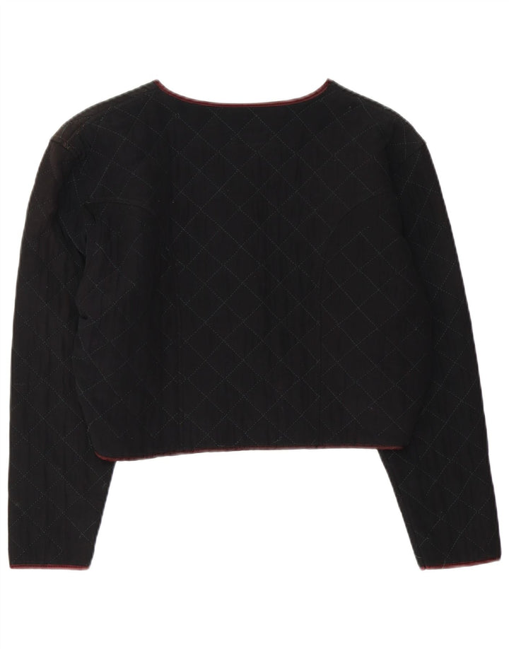 Pinko Womens Quilted Bolero Jacket UK 14 Mittelschwarze Viskose