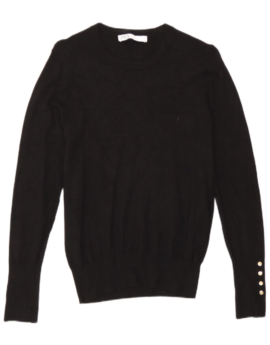 Zara Damen-Pullover mit Rundhalsausschnitt, Gr. 12, mittelschwarz