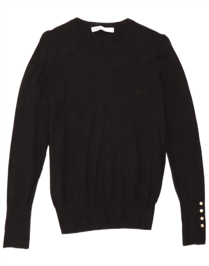 Zara Damen-Pullover mit Rundhalsausschnitt, Gr. 12, mittelschwarz